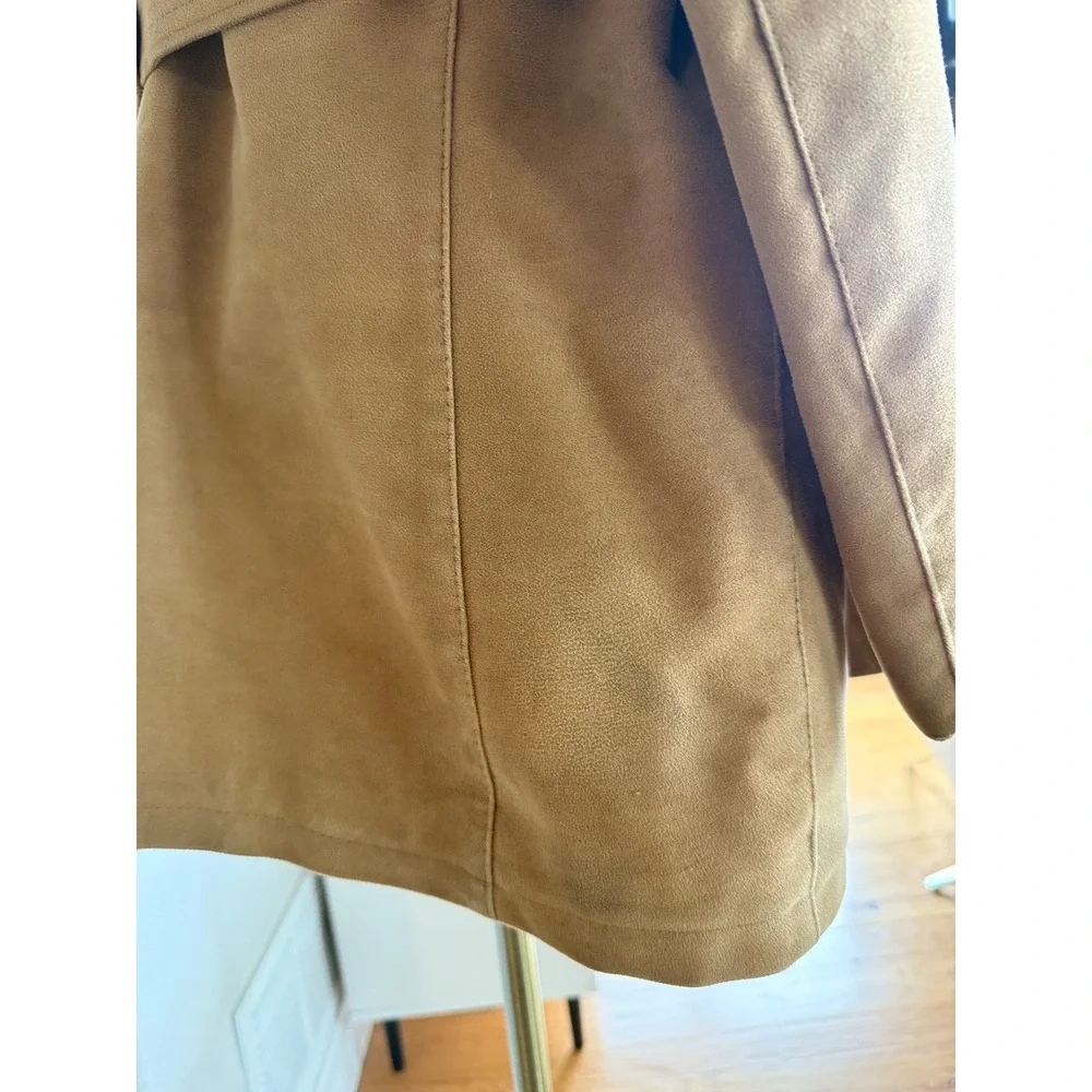 Europe Craft Import Mens SalikSuede Sherpa Lined Belted Pea Coat Size 42 Belgium